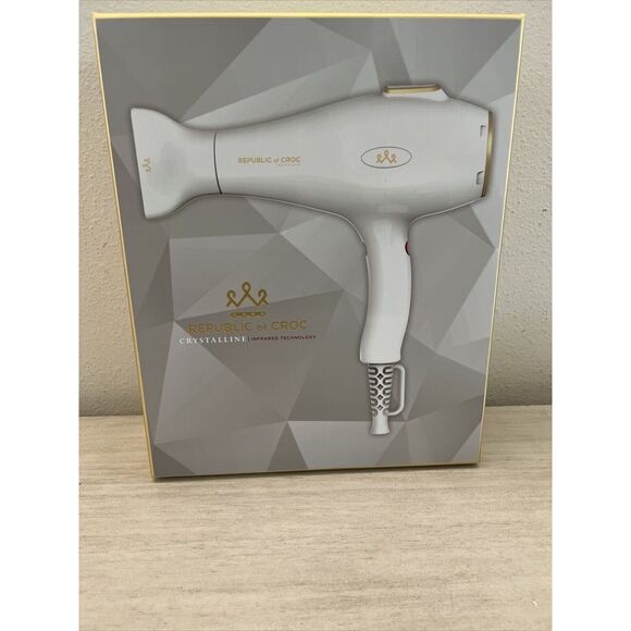 REPUBLIC of CROC ONE TOUCH DIGITAL INFRARED CRYSTALLINE HAIR DRYER NEW!! - Picture 1 of 9